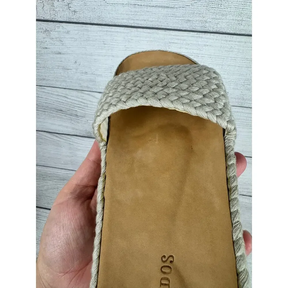 Soludos Women's Natural Braided Pool Slide Sandals Size 9